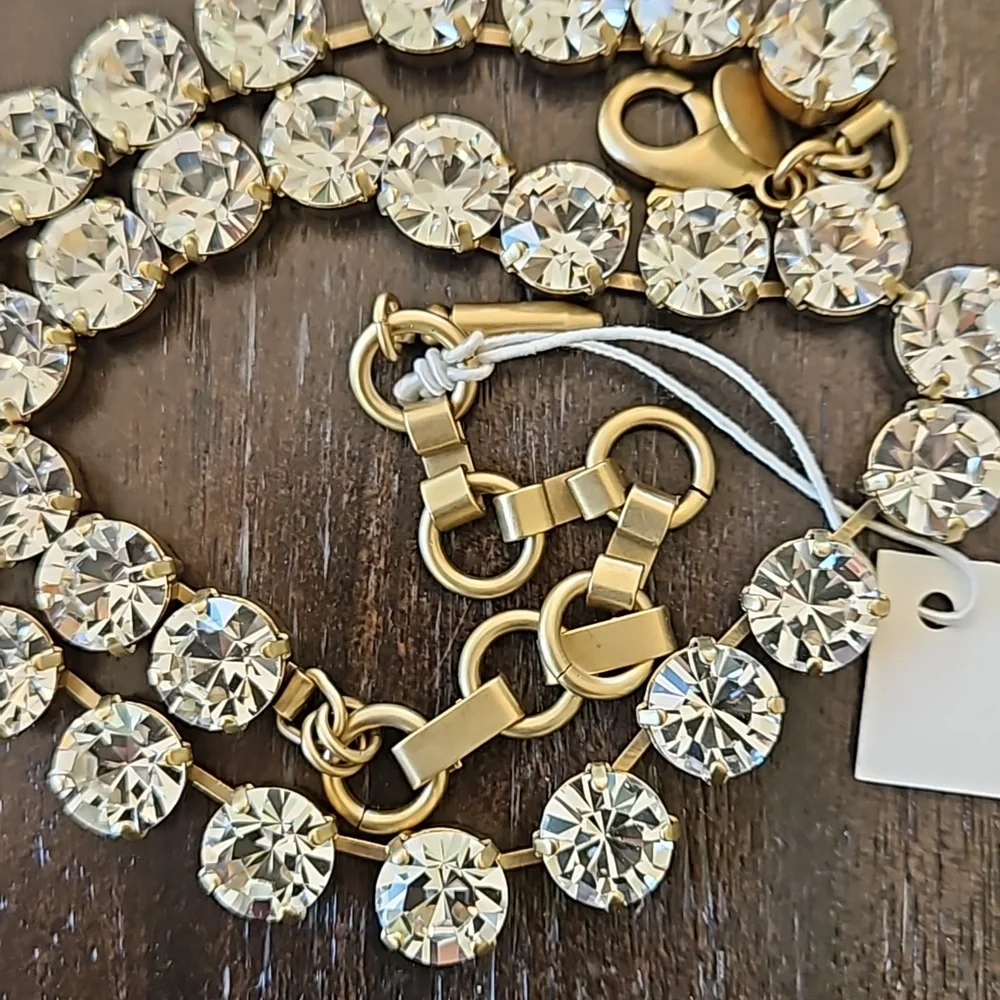 Loren Hope Gold Crystal Tennis Necklace